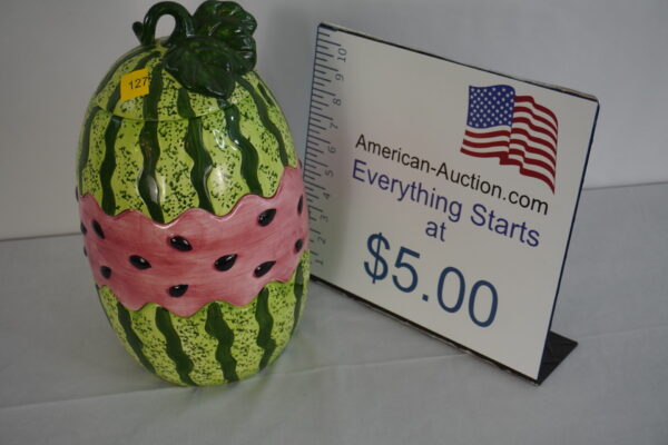 watermelon vintage cookie jar aprox 28 years old 4 sections stackable