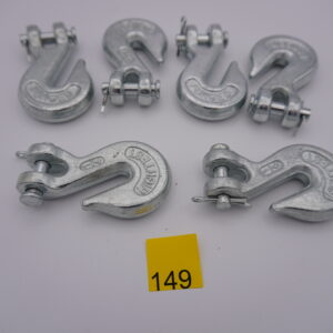 6ea 1/4" brand new chain hooks 2600 lb aprox working limit