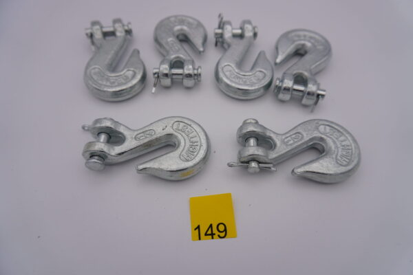 6ea 1/4" brand new chain hooks 2600 lb aprox working limit