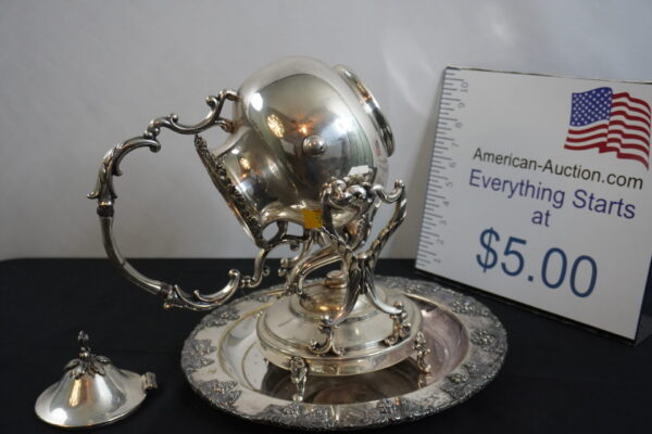 2pc vintage goldfeder tilt tea pot with planter - Image 2