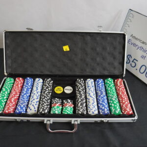 Poker chips in metal case