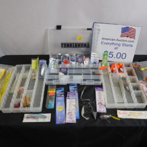 3 organizers and all the fishing items in them