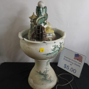 30" Tall water fountain with moving ball on the top that spins and moving wheel (has pump)