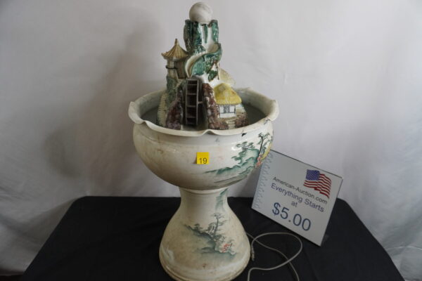 30" Tall water fountain with moving ball on the top that spins and moving wheel (has pump)