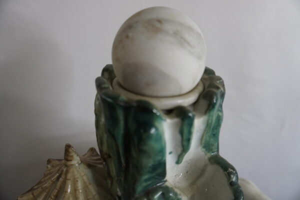 30" Tall water fountain with moving ball on the top that spins and moving wheel (has pump) - Image 3