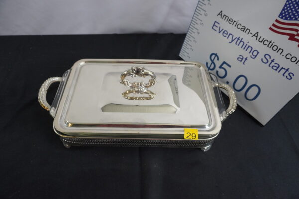 Anchor Hocking serving try Glass/metal just BEAUTIFUL