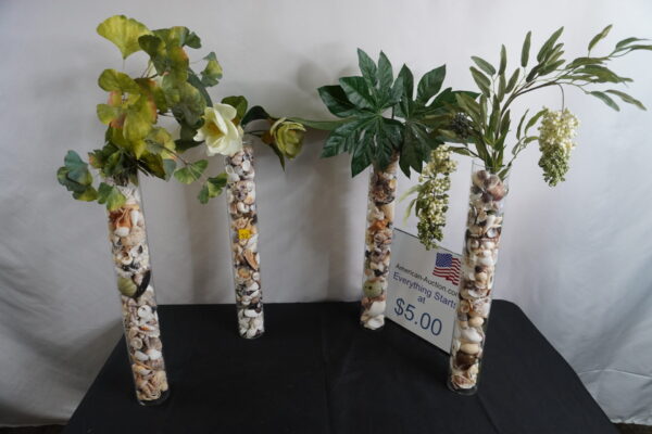 4 each 22" tall Glass shell decorations.These are really nice