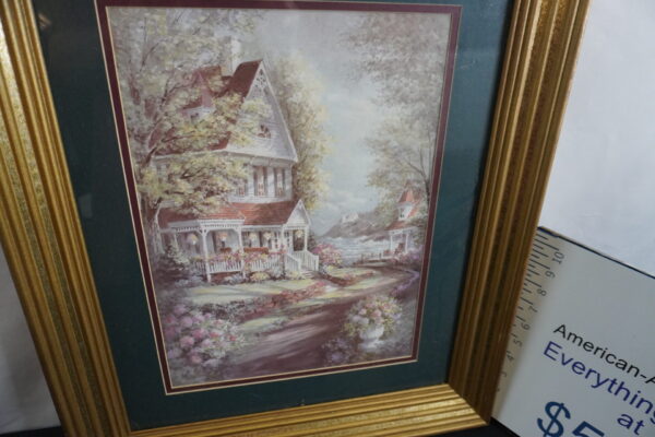 20"x24" Picture of house covered with roses by the ocean, house on hill - Image 2