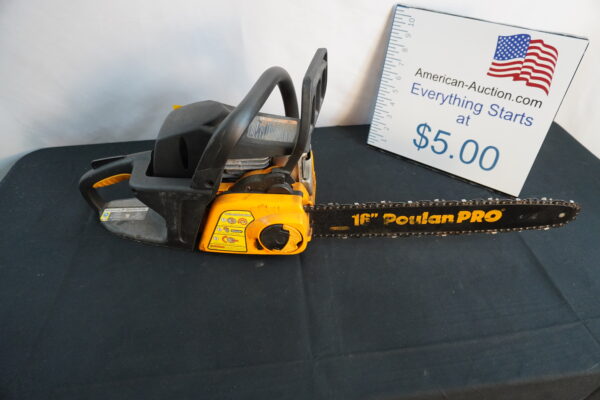 running 16" Poulan Pro 35cc chainsaw with easy tighten/change bar/chain feature (no tools) - Image 3