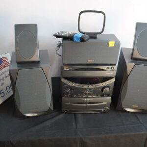 Yamaha stereo system C/D duel cass(record), am/fm. With REMOTE 5 speakers, antenna