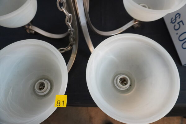 5 light chandelier .heavy. has the very desirable "cracked glass style" globes - Image 2