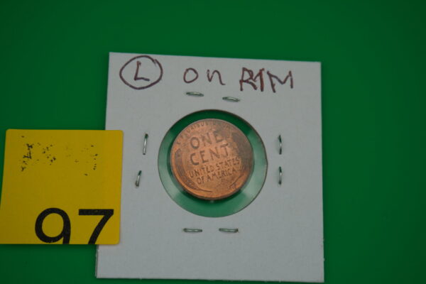 1955 D red error wheat penney "L" on the rim - Image 2