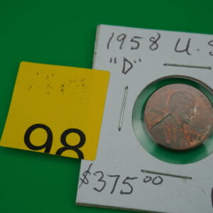 1958 D red error wheat penney "L" on the rim