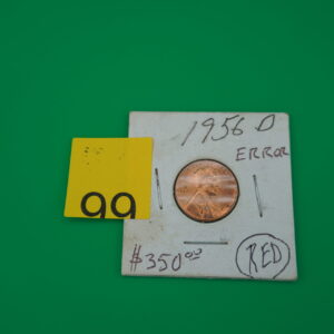 1956 D red error wheat penny "L" on rim