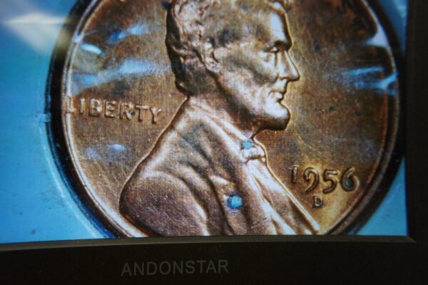 1956 D red error wheat penny "L" on rim - Image 2