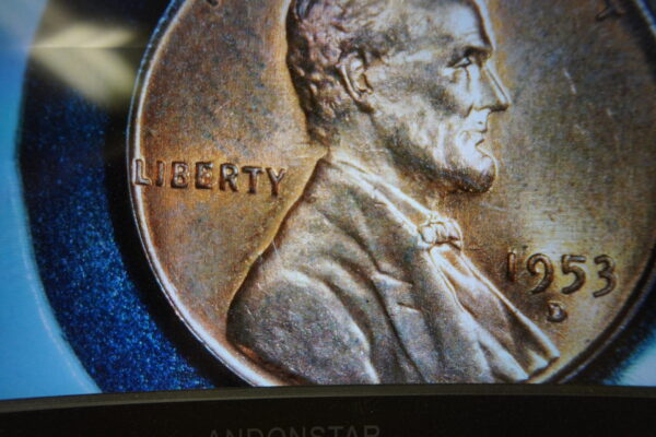 1953 D red error wheat penny "L" on rim - Image 2