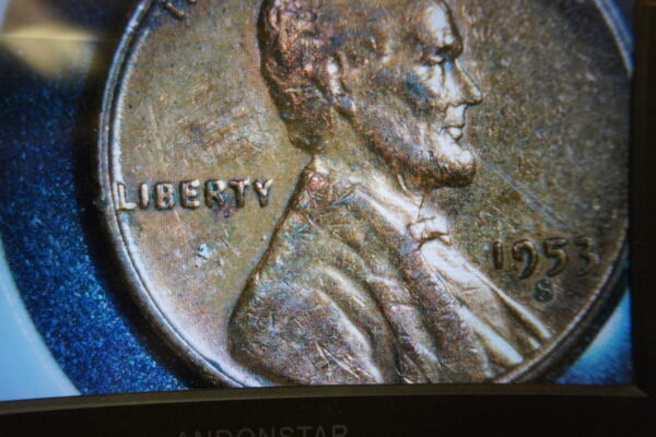 1953 D red error wheat penny "L" on rim - Image 2