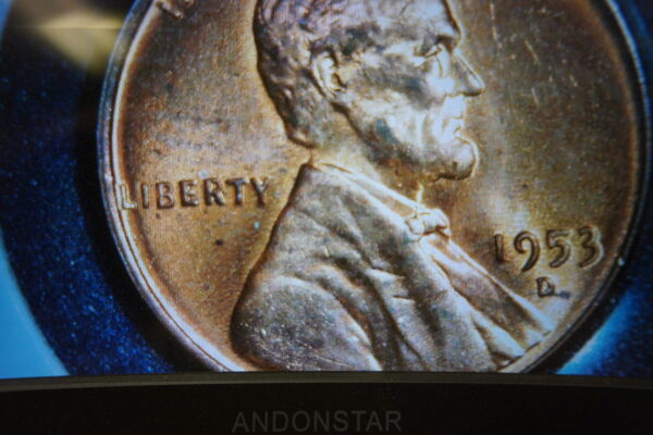 1953 D red error wheat penny "L" on rim - Image 2