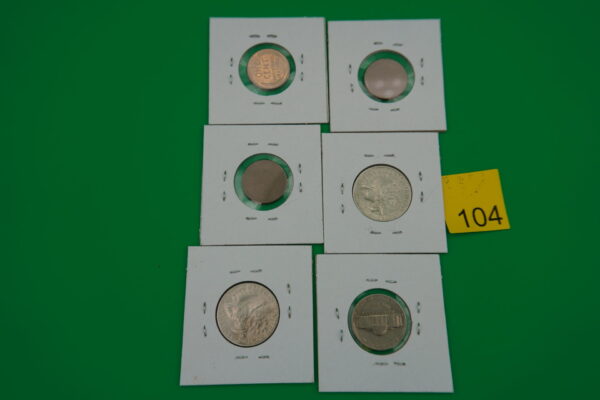 6 coins 1937p wheat penny and others - Image 2