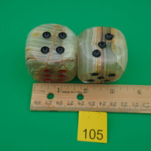1 pair of green REAL ONYX dice 1 1/2" each, heavy