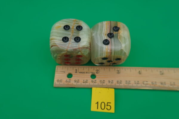 1 pair of green REAL ONYX dice 1 1/2" each, heavy