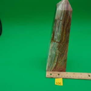 10" tall Real ONYX almost 3" wide at the bottom,1 1/2" at the top, heavy